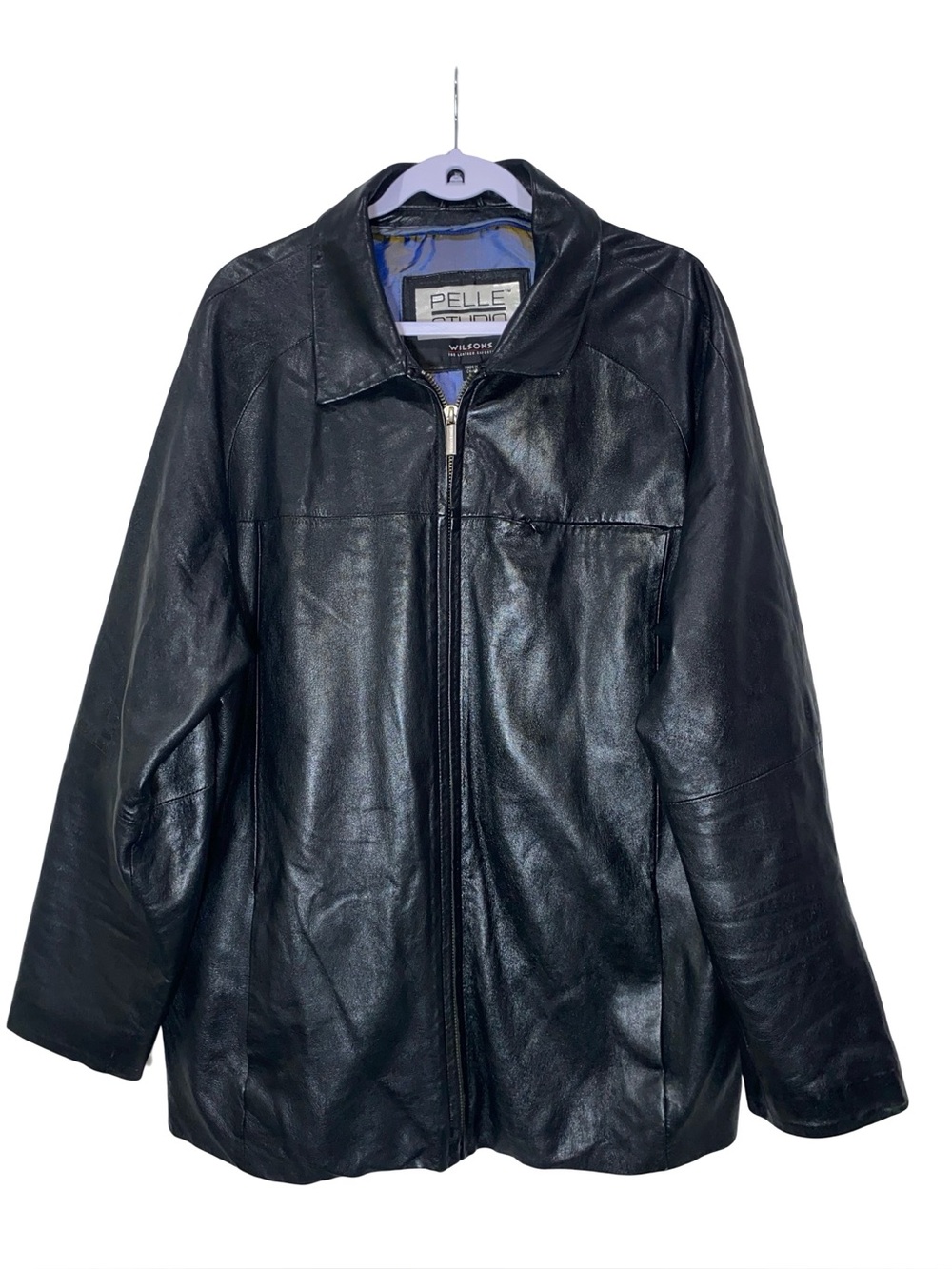 Pelle Studio Wilsons Leather Jacket Vintage Black Genuine Leather Full Zip Coat